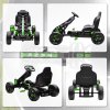 AIYAPLAY Pedal Go Kart, Ride on Racer with Freewheel System, Brake, Non-Slip EVA Wheels, Metal Frame, Go Kart for Kids Ages 3-6 Years, Green