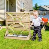 Outsunny water wall for kids outdoor Water and Sand play table with 18 Accessories, Wooden Outdoor Toys for Ages 3-7 Years