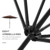 Outsunny 3(m) Garden Parasol Umbrellas, Outdoor Sun Shade with 8 Ribs, Tilt and Crank Handle for Balcony, Bench, Garden, Coffee