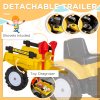HOMCOM Kids Pedal Go Kart Children Ride On Digger Tractor Toy Car Excavator For 3 - 6 Years