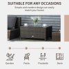Outsunny PE Rattan Coffee Table, Rectangular Outdoor Coffee Table with Tempered Glass Top, 70 KG Capacity for Garden, Balcony, Terrace, Patio, Mixed Brown