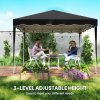 Outsunny 3x3(m) Pop Up Gazebo, Foldable Party Tent with Wave Edge and Carry Bag, Height Adjustable Festival Camping Canopy for Garden Outdoor, Black