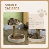 PawHut Cat Tree, 44cm Cat Tower, Cat Tree for Indoor Cats, with Sisal Cat Scratching Post, Platforms, Toy Ball - Brown