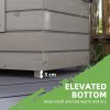 PawHut Outdoor Wooden Cat House, Elevated Cat Shelter Kennel, Pet Play House with Openable Top, Asphalt Roof, Window, 87 x 52 x 44 cm, Grey