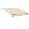 Outsunny 3.5x2.5m Manual Awning Window Door Sun Weather Shade w/ Handle Thick Retractable Canopy Outdoor Garden Shield Beige