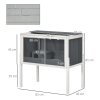 PawHut Wooden Hamster Cages for Hamsters, Gerbils, Rutin Chickens, Small Animal Habitats with Shelf, 82 x 45 x 81cm - Dark Grey
