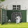 Outsunny Gazebo Side Panels with Windows and Doors, for 3x3(m) or 3x6m Pop Up Gazebo, 2 Pack Sides Replacement, Green