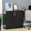 Vinsetto Filing Cabinet with Locking Doors & Shelves, 2-Tier Lockable Storage Cabinet with 2 Keys for Home Office, 80W x 40D x 80H cm, Black
