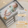 AIYAPLAY Baby Changing Table with 4 Drawers, Nursery Diaper Baby Changing Unit for 0-12 Months (max. 11kg), with Mat, Infant Care Station for Bedroom Nursery, Grey