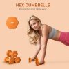 SPORTNOW Set of 2 Hex Dumbbells, Neoprene Weights Pair with Non-Slip Grip, Home Gym Fitness Training Equipment, 2 x 1.5kg, Orange