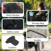 PawHut Dog Stroller, Easy Folding Pet Stroller for Large Dogs, Puppy Pram Pet Pushchair with 4 Big Wheels, Shock-Absorbing Frame, Safety Leashes, Brakes, Red/Black