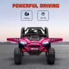 AIYAPLAY 2 Seater Ride on Truck, 24V 7AH Battery Powered Electric Ride On Car with Parental Remote Control, Spring Suspension, 3 Speeds, LED Lights, MP3, Horn, Music, Pink