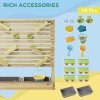 Outsunny water wall for kids outdoor Water and Sand play table with 18 Accessories, Wooden Outdoor Toys for Ages 3-7 Years