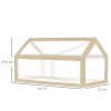 Outsunny Wooden Cold Frame Garden Polycarbonate Greenhouse with Openable Top Cover, Grow House for Flowers, Vegetables, Plants, 90 x 52 x 50cm, Natural