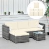 Outsunny Rattan Cushion Covers, Outdoor Seat Cushion Covers, Garden Furniture Covers Replacement - COVER ONLY, Cream White