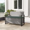 Outsunny Garden Storage Bench with 151.5L Capacity, Inner Bag, 2 Seater PE Rattan Outdoor Garden Bench with Storage, Cushion, Wicker Outdoor Bench Loveseat for Patio, Grey