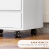 HOMCOM Mobile Filing Cabinet with 4 Drawers, Under Desk Storage Cabinet for Home Office, White