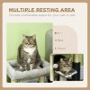 PawHut Small Cat Tree for Indoor Cats, Cat Scratching Post with Bed, Self Groomer, Toy - Grey