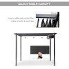 Outsunny 3 x 3(m) Aluminium Pergola Canopy Gazebo Awning Outdoor Garden Sun Shade Shelter Marquee Party BBQ, Dark Grey