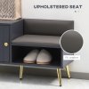 HOMCOM Shoe Bench with Storage, Shoe Cabinet with Seating Cushion, Open Compartment and Table Top for Entryway, Hallway