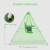 Outsunny Kids Swing Set Baby Swing, Indoor Outdoor Nursery Swing, with Safety Seat Belt, Support Back, for Toddlers 6-36 Morths - Green