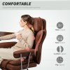 HOMCOM Executive Office Chair, Leathaire Reclining Computer Desk Chair with Lumbar Support Pillow, Built-in Headrest, High Back, Footrest, Silent Swivel Wheels, Armrest for Home, Dark Brown