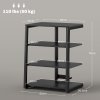 HOMCOM HiFi Stand, 4-Tier Media Storage Shelf with Adjustable Shelves, Power Strip Rack for Router, Record Player, Printer, Industrial TV Stand for up to 28 Inch TVs