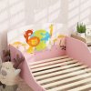 AIYAPLAY Toddler Bed, Cute Animal-Themed Kids Bed Frame with Safety Rails, Kids Bedroom Furniture, 143 x 77 x 60cm, Pink