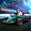 AIYAPLAY Aston Martin Licensed 12V Electric Go Kart, Kids Racing Kart with Bluetooth, 4 Suspension Wheels, Remote Control, Music Lights Horn, for 3-6 Years, Green