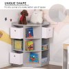 HOMCOM Kids Bookcase, 3 Tier Toy Organiser Storage Unit BookShelf with 3 Non-woven Fabric Drawers, Anti-tip Device, for Bedroom, Children