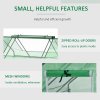 Outsunny 180 x 140 x 80cm Portable Mini Greenhouse, Garden Small Green House with Zipped Windows and Door, Tunnel Planting Shed, Outdoor Flower Planter Warm House, Dark Green