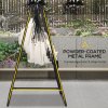 Outsunny Patio Hammock Chair with Stand, Outdoor Hammock Swing Hanging Rope Chair with Cushion, Armrest, Hooks, Cream White