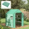 Outsunny Walk-in Greenhouse Cover Replacement with Roll-up Door and Mesh Windows, Reinforced PE Hot House Cover, COVER ONLY, 140 x 143 x 190cm, Green