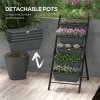 Outsunny Vertical Raised Garden Bed with 5 Removable Tray, Indoor Outdoor Elevated Plant Stand Grow Container for Vegetable Flowers Herbs, Charcoal Grey