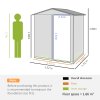 Outsunny 5ft x 4ft Garden Shed, Metal Tool Storage Shed with Sliding Door, Sloped Roof and Foundation Kit for Garden, Patio, Green