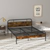 HOMCOM 5ft King Size Bed Frame with Headboard, Platform Bed Frame with Underbed Storage, Slat Support, No Box Spring Needed, Easy Assembly, Rustic Brown