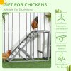 PawHut Chicken Activity Play Set with Swing, Chicken Coop Toy with Ladder, Platform for 2 Chickens, Hens, Grey