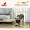 PawHut Cat Scratching Board, Cat Scratcher TV Shape Corrugated Cardboard 2 in 1 Cat House with Catnip, for Indoor Cats, Brown