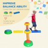 Outsunny 8 PCS Kids Stepping Stones Balance Beam w/ Non-Slip Surface and Bottom, Stackable Stepping Stones for Toddler