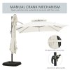 Outsunny 2.7 x 2.7(m) Cantilever Parasol with Aluminium Frame, Crank and Tilt, 360-Degree Rotation, Double Top Garden Umbrella with Base and Cover, Beige
