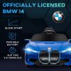 HOMCOM BMW i4 Licensed 12V Electric Car for Kids, Kids Electric Ride-on with Remote Control, Suspension Wheels, Music, Horn, Lights, MP3 Slot, Portable Battery, for Ages 3-6 Years - Blue