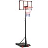 SPORTNOW Height Adjustable Basketball Hoop and Stand with Firm Backboard and Weighted Base, Portable on Wheels, 1.8-2.1m, Red