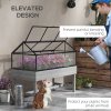 Outsunny Raised Garden Bed with Cold Frame Greenhouse, Elevated Wood Planter Box with Polycarbonate Panel and Top Vent for Vegetables, Flowers, Herbs, 120 x 60 x 103cm, Distressed Grey