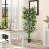 Outsunny 6ft Artificial Bamboo Tree Plant Greenery in A Pot for Home Office Planter 1.8M