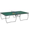 SPORTNOW 9FT Folding Table Tennis Table, Portable Full-Size Ping Pong Table w/ 8 Wheels, 2 Bats, 3 Balls, Quick Set-Up Indoor Game Table - Green