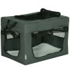 PawHut 48.5cm Pet Carrier for Miniature Dogs, Portable Cat Carrier Soft Side Pet Travel Crate with Removable Mat, Carry Bag, Breathable Mesh Window Door - Grey