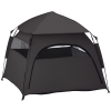 PawHut Foldable Dog Cat Tent, Portable Pet Playpen with Water-Resistant Oxford Cloth, Carry Bag, Exercise Tent for Extra Large Dog, Cat, Indoor Outdoor Use, Charcoal Grey