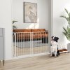 PawHut Dog Gate Wide Stair Gate w/ Door Pressure Fit Pets Barrier for Doorway, Hallway, 76H x 75-145W cm - White