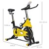 HOMCOM Stationary Exercise Bike w/ 6kg Flywheel, LCD Monitor, Adjustable Resistance, Pad & Bottle Holder, for Indoors, Gyms, Offices, Cardio Workout - Yellow