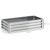 Outsunny 216L Raised Bed for Garden, Galvanised Outdoor Planter Flower Pot for Herbs and Vegetables, Use for Patio, Garden, Balcony, 120 x 60 x 30.5cm, Silver